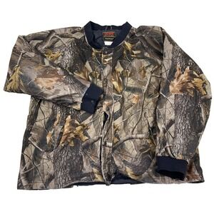 Vintage Realtree Camo Jacket Men XL Bomber Hardwoods 90s Y2K Stearns Dry Wear